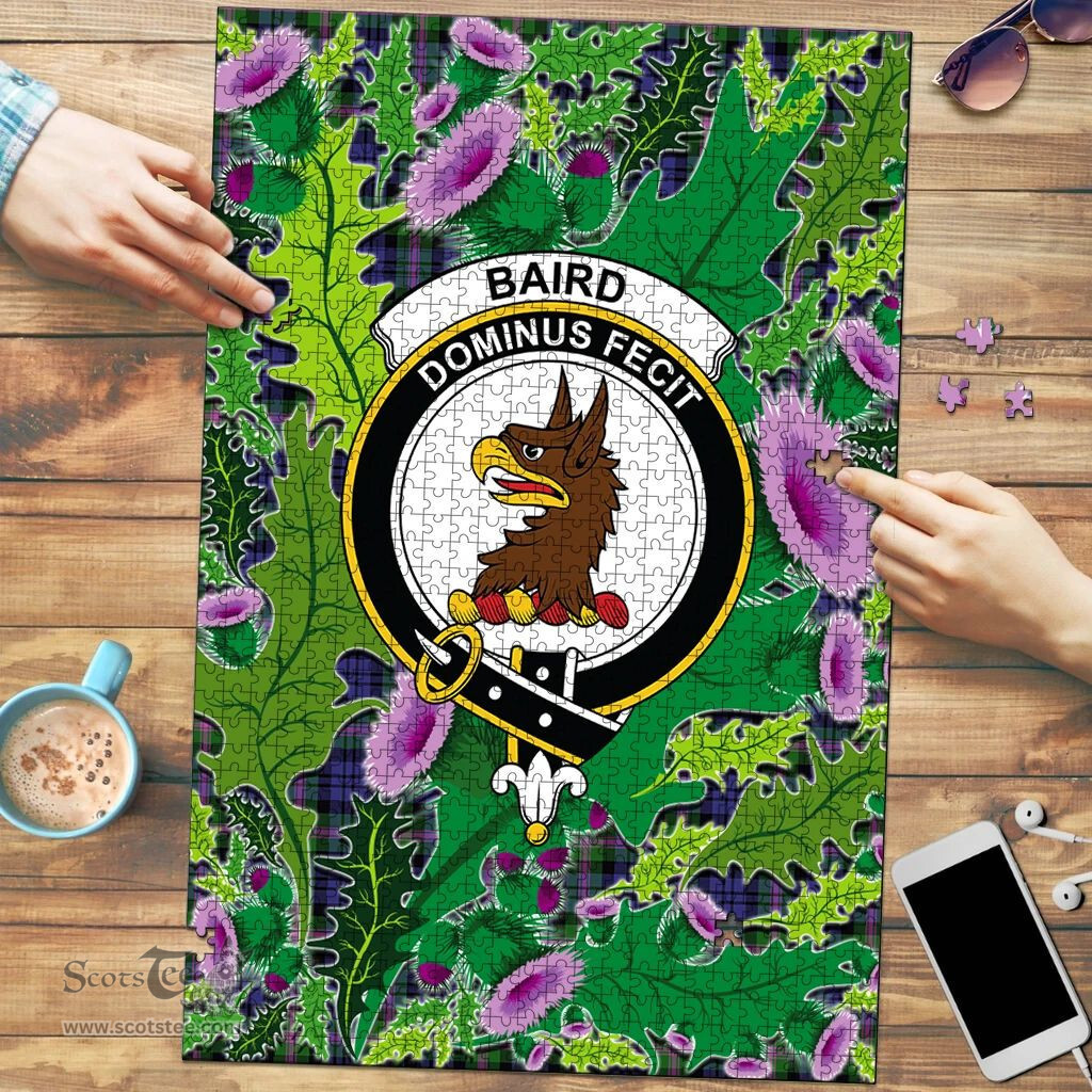 Scottish Baird Modern Clan Tartan Puzzle - Thistle Pattern Style Scottish Plaid Tartan Plaid