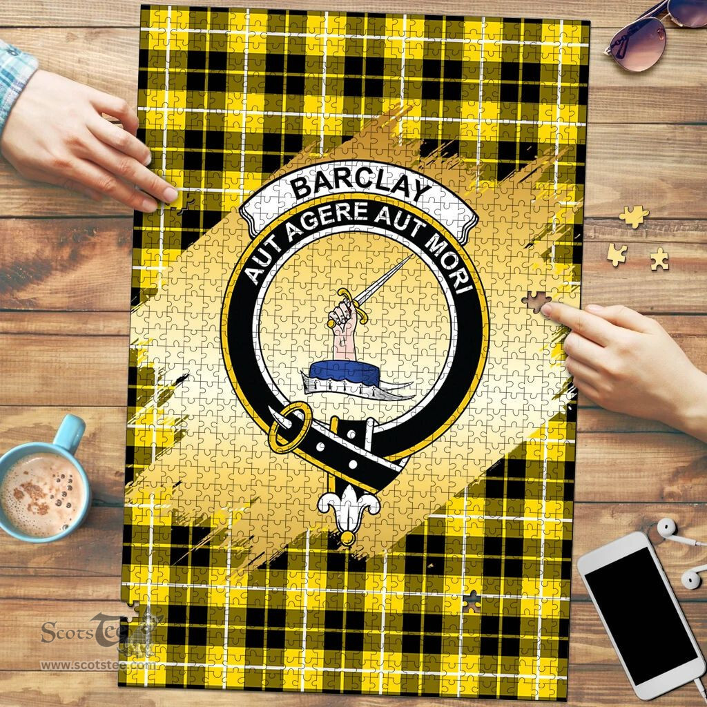 Scottish Barclay Dress Modern Clan Tartan Puzzle - Gold Style Scottish Plaid Tartan Plaid