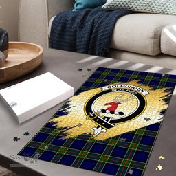 Scottish Colquhoun Modern Clan Tartan Puzzle - Gold Style Scottish Plaid Tartan Plaid
