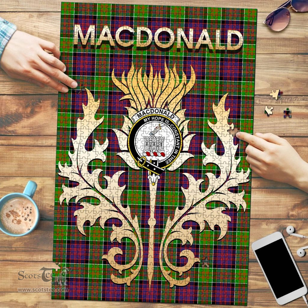 Scottish MacDonald of Clanranald Clan Tartan Puzzle - Thistle Scotland Style Scottish Plaid Tartan Plaid
