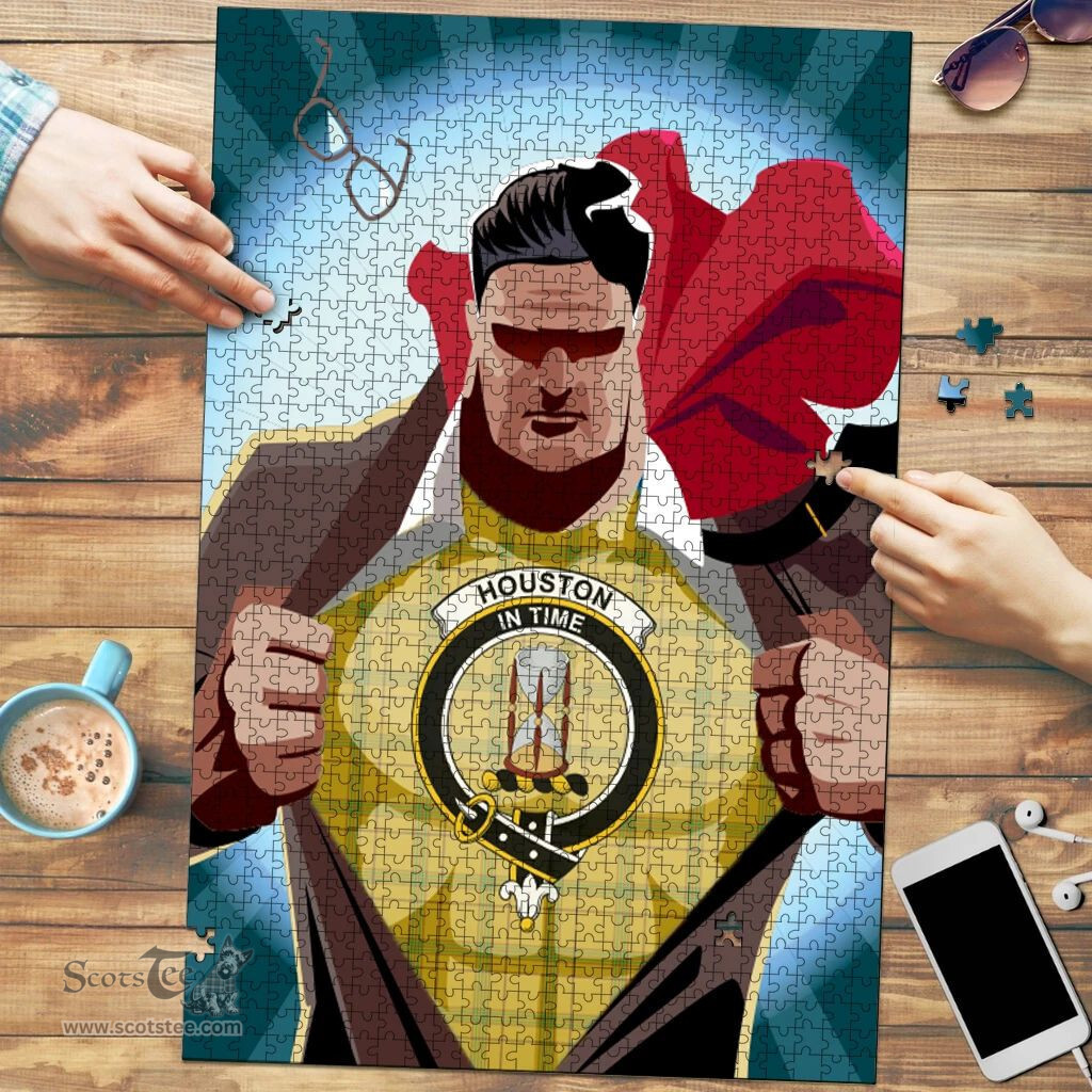 Scottish Houston Clan Tartan Puzzle - Supper Hero Style Scottish Plaid Tartan Plaid