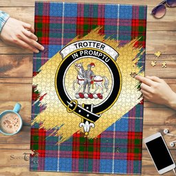 Scottish Trotter Clan Tartan Puzzle - Gold Style Scottish Plaid Tartan Plaid