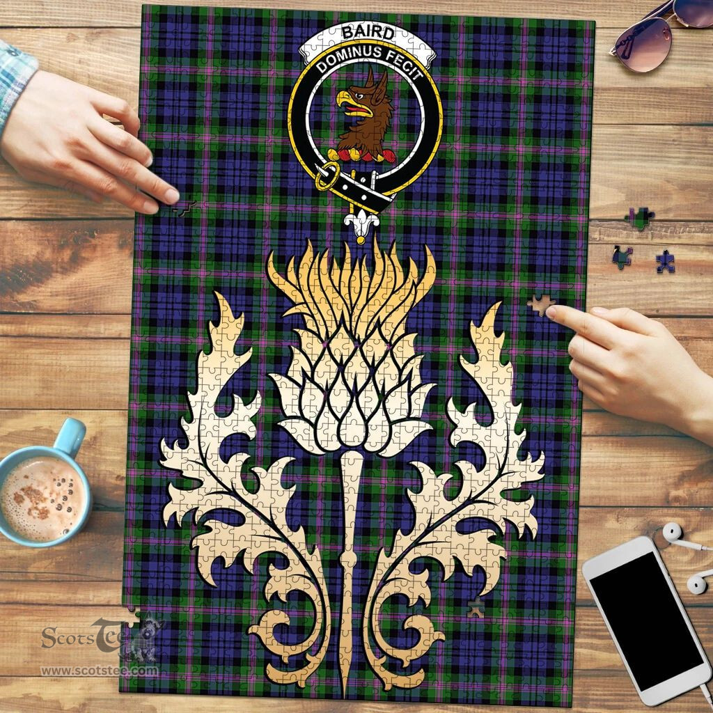 Scottish Baird Modern Clan Tartan Puzzle - Thistle Gold Style Scottish Plaid Tartan Plaid