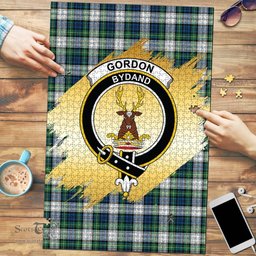 Scottish Gordon Dress Ancient Clan Tartan Puzzle - Gold Style Scottish Plaid Tartan Plaid