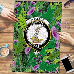 Scottish Wallace Hunting Ancient Clan Tartan Puzzle - Thistle Pattern Style Scottish Plaid Tartan Plaid