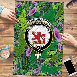 Scottish Farquharson Ancient Clan Tartan Puzzle - Thistle Pattern Style Scottish Plaid Tartan Plaid