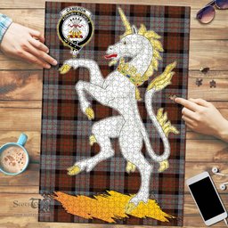Scottish Cameron of Erracht Weathered Clan Tartan Puzzle - Unicorn Style Scottish Plaid Tartan Plaid