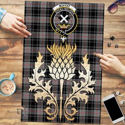 Scottish Moffat Modern Clan Tartan Puzzle - Thistle Gold Style Scottish Plaid Tartan Plaid