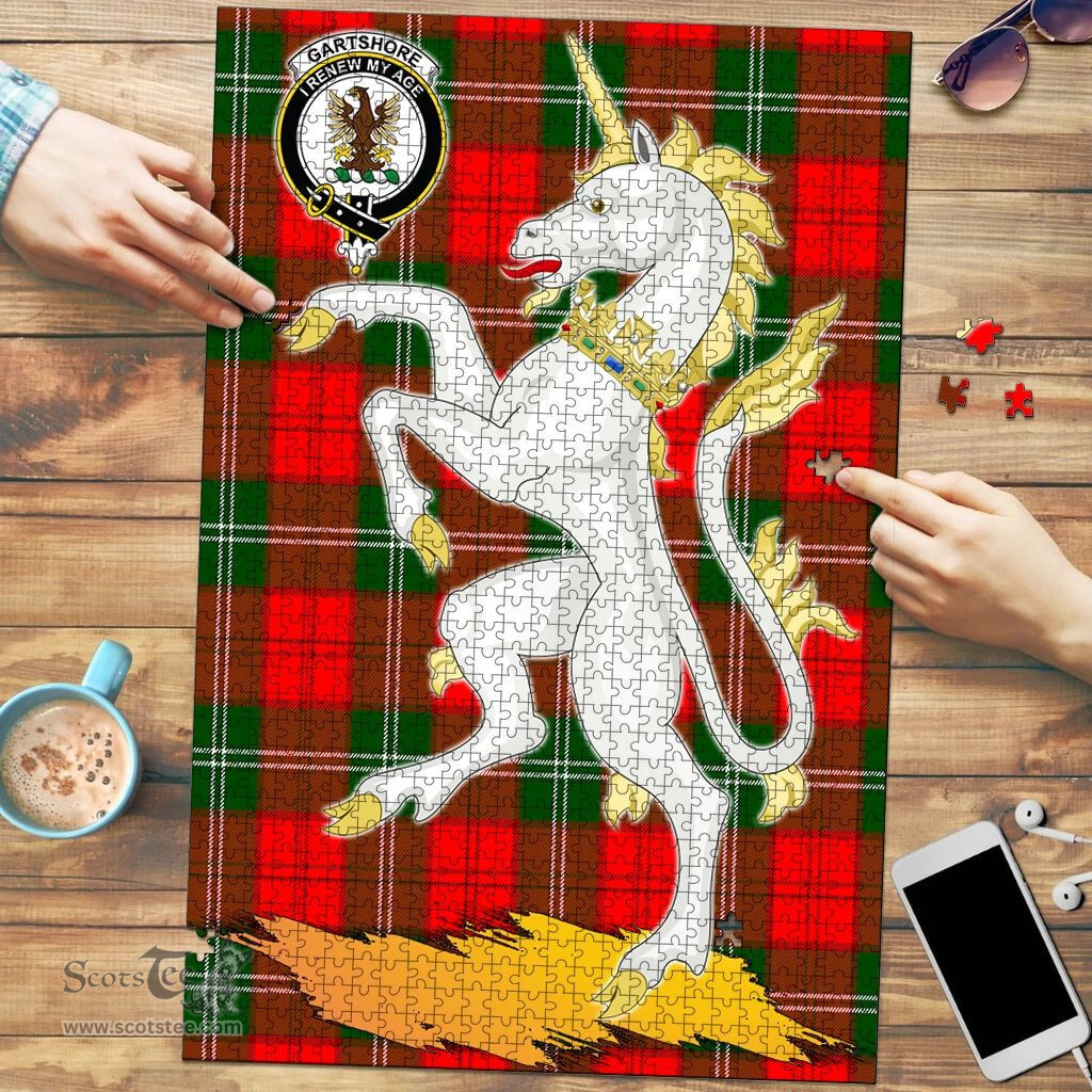 Scottish Gartshore Clan Tartan Puzzle - Unicorn Style Scottish Plaid Tartan Plaid