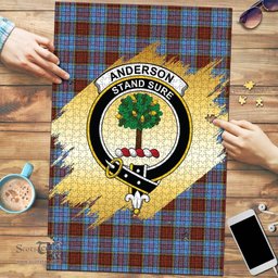 Scottish Anderson Modern Clan Tartan Puzzle - Gold Style Scottish Plaid Tartan Plaid
