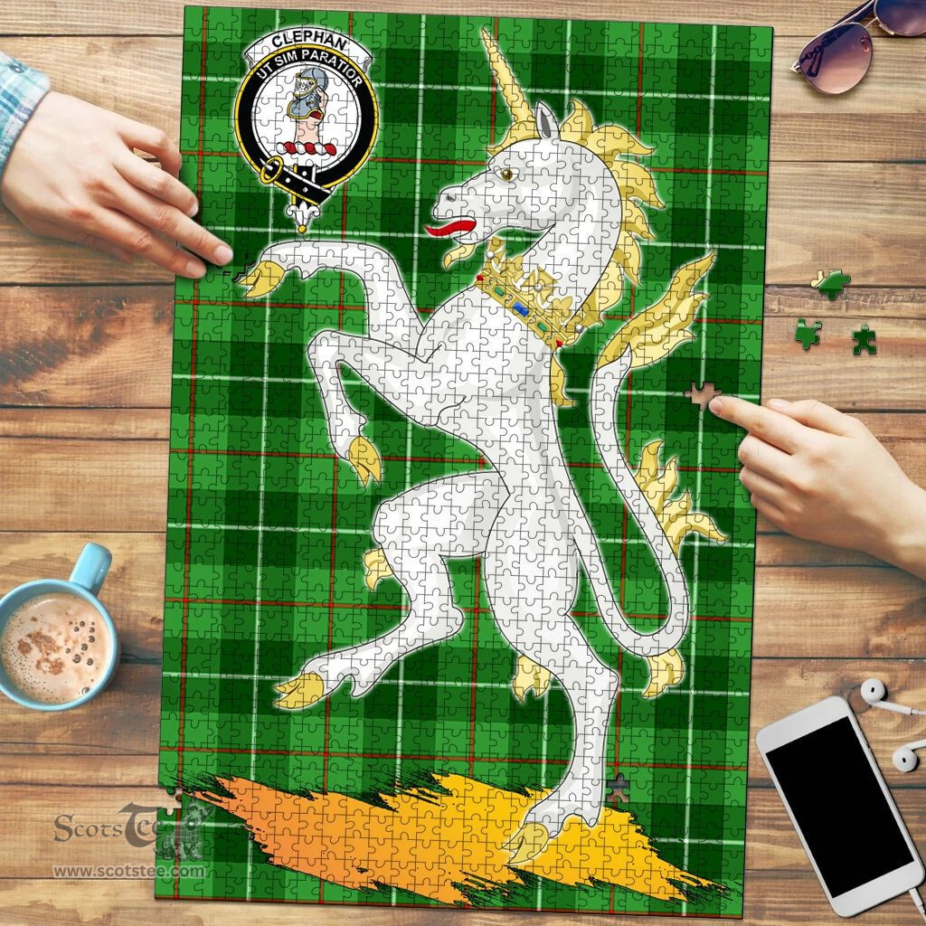 Scottish Clephan Clan Tartan Puzzle - Unicorn Style Scottish Plaid Tartan Plaid