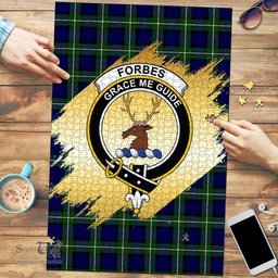 Scottish Forbes Modern Clan Tartan Puzzle - Gold Style Scottish Plaid Tartan Plaid