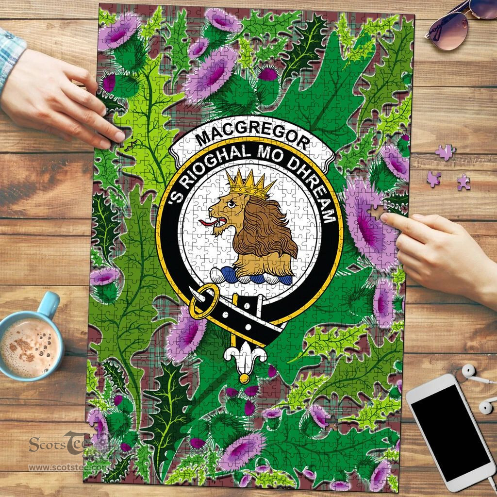 Scottish MacGregor Hunting Ancient Clan Tartan Puzzle - Thistle Pattern Style Scottish Plaid Tartan Plaid
