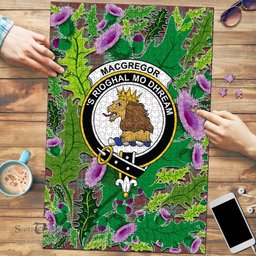 Scottish MacGregor Hunting Ancient Clan Tartan Puzzle - Thistle Pattern Style Scottish Plaid Tartan Plaid