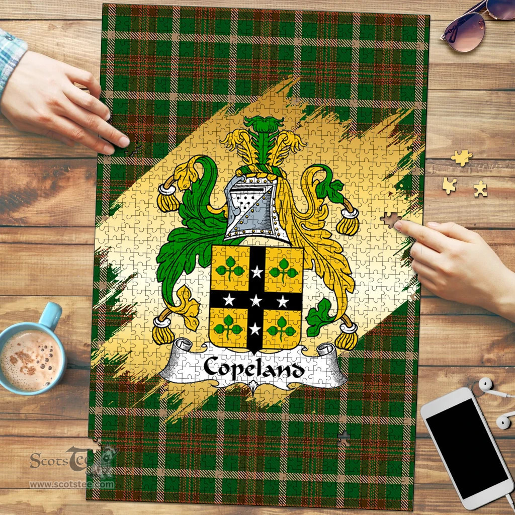 Scottish Copeland Clan Tartan Puzzle - Gold Style Scottish Plaid Tartan Plaid