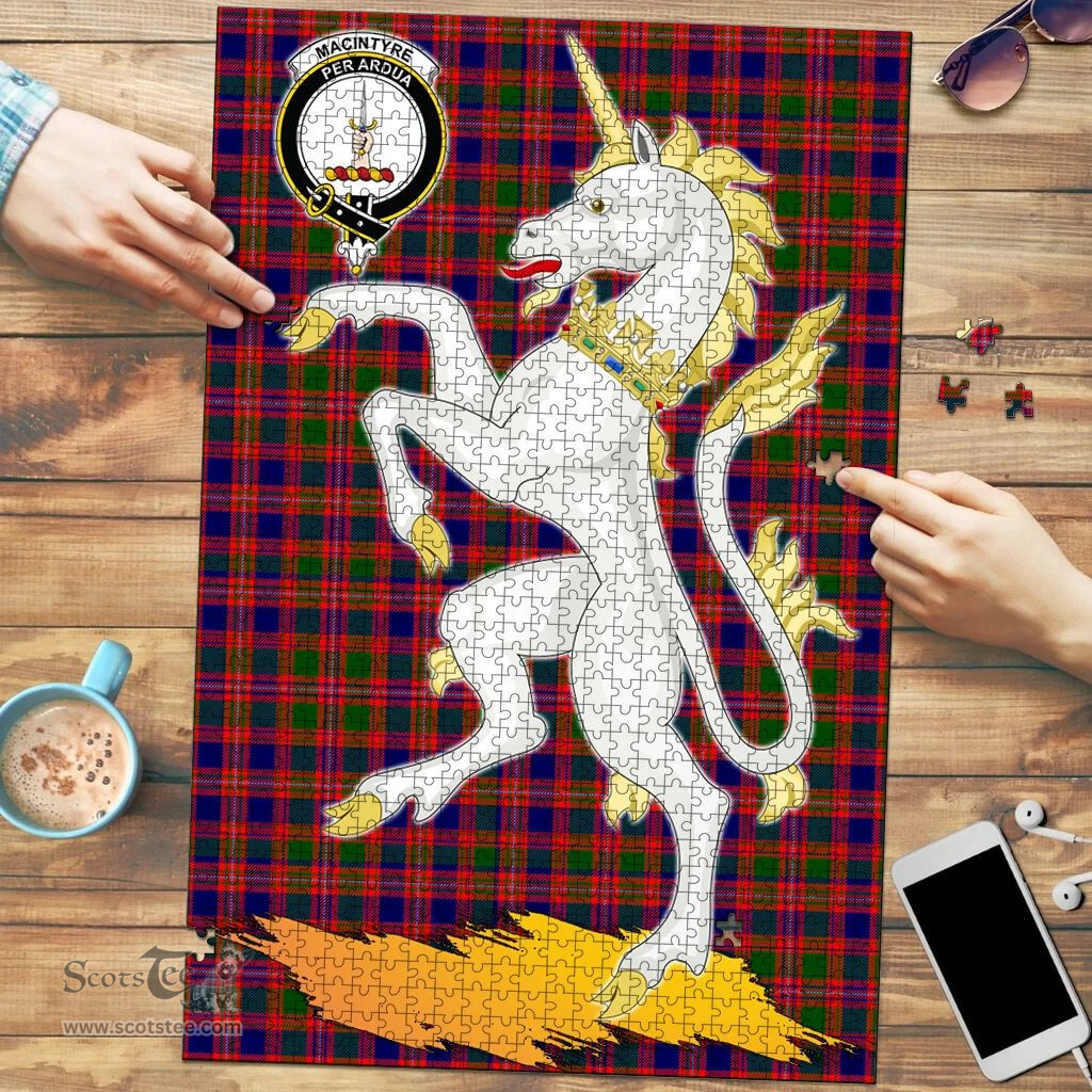 Scottish MacIntyre Modern Clan Tartan Puzzle - Unicorn Style Scottish Plaid Tartan Plaid