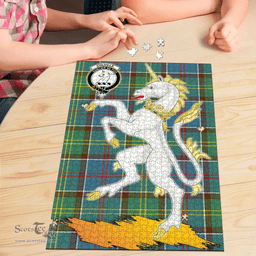 Scottish Colville Clan Tartan Puzzle - Unicorn Style Scottish Plaid Tartan Plaid