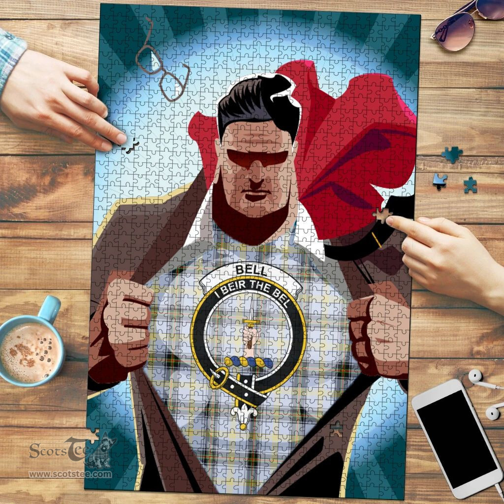 Scottish Bell of the Borders Clan Tartan Puzzle - Supper Hero Style Scottish Plaid Tartan Plaid