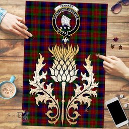 Scottish Tennant Clan Tartan Puzzle - Thistle Gold Style Scottish Plaid Tartan Plaid
