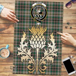 Scottish Craig Ancient Clan Tartan Puzzle - Thistle Gold Style Scottish Plaid Tartan Plaid