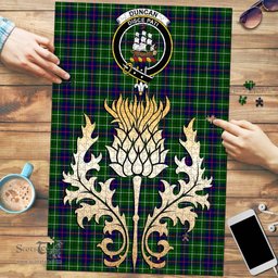 Scottish Duncan Modern Clan Tartan Puzzle - Thistle Gold Style Scottish Plaid Tartan Plaid