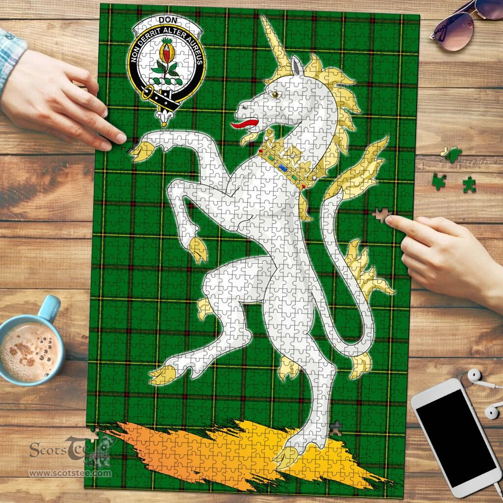 Scottish Don Clan Tartan Puzzle - Unicorn Style Scottish Plaid Tartan Plaid