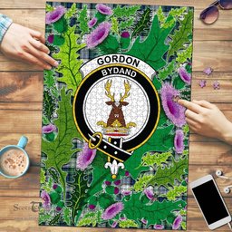Scottish Gordon Dress Ancient Clan Tartan Puzzle - Thistle Pattern Style Scottish Plaid Tartan Plaid