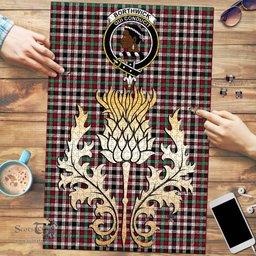 Scottish Borthwick Dress Ancient Clan Tartan Puzzle - Thistle Gold Style Scottish Plaid Tartan Plaid