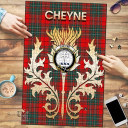 Scottish Cheyne Clan Tartan Puzzle - Thistle Scotland Style Scottish Plaid Tartan Plaid