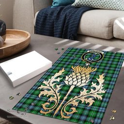 Scottish Arbuthnot Ancient Clan Tartan Puzzle - Thistle Gold Style Scottish Plaid Tartan Plaid