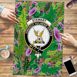 Scottish Stewart Royal Ancient Clan Tartan Puzzle - Thistle Pattern Style Scottish Plaid Tartan Plaid