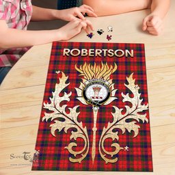 Scottish Robertson Modern Clan Tartan Puzzle - Thistle Scotland Style Scottish Plaid Tartan Plaid