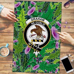 Scottish Graham of Menteith Ancient Clan Tartan Puzzle - Thistle Pattern Style Scottish Plaid Tartan Plaid