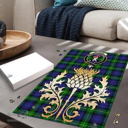 Scottish Meldrum Clan Tartan Puzzle - Thistle Gold Style Scottish Plaid Tartan Plaid