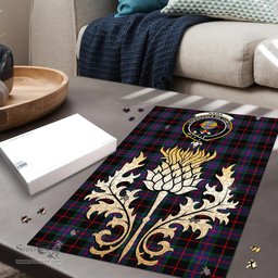 Scottish Nairn Clan Tartan Puzzle - Thistle Gold Style Scottish Plaid Tartan Plaid