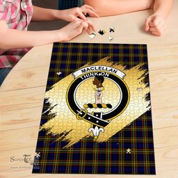 Scottish MacLellan Modern Clan Tartan Puzzle - Gold Style Scottish Plaid Tartan Plaid