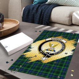 Scottish Stewart Hunting Modern Clan Tartan Puzzle - Gold Style Scottish Plaid Tartan Plaid