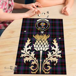 Scottish Nairn Clan Tartan Puzzle - Thistle Gold Style Scottish Plaid Tartan Plaid