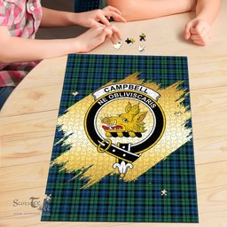 Scottish Campbell Ancient 02 Clan Tartan Puzzle - Gold Style Scottish Plaid Tartan Plaid