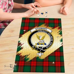 Scottish Stewart Atholl Modern Clan Tartan Puzzle - Gold Style Scottish Plaid Tartan Plaid