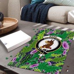 Scottish Baird Modern Clan Tartan Puzzle - Thistle Pattern Style Scottish Plaid Tartan Plaid