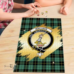 Scottish Wallace Hunting Ancient Clan Tartan Puzzle - Gold Style Scottish Plaid Tartan Plaid