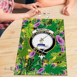 Scottish Barclay Dress Modern Clan Tartan Puzzle - Thistle Pattern Style Scottish Plaid Tartan Plaid
