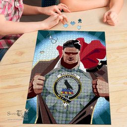 Scottish MacDonnell of Glengarry Ancient Clan Tartan Puzzle - Supper Hero Style Scottish Plaid Tartan Plaid