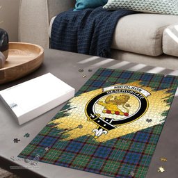 Scottish Nicolson Hunting Ancient Clan Tartan Puzzle - Gold Style Scottish Plaid Tartan Plaid