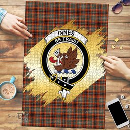 Scottish Innes Ancient Clan Tartan Puzzle - Gold Style Scottish Plaid Tartan Plaid