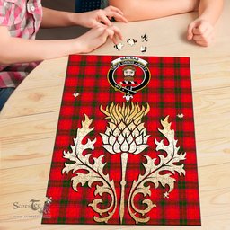 Scottish MacNab Modern Clan Tartan Puzzle - Thistle Gold Style Scottish Plaid Tartan Plaid