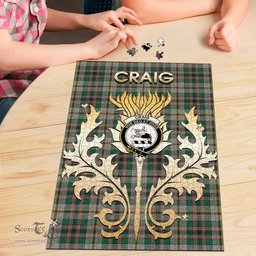 Scottish Craig Ancient Clan Tartan Puzzle - Thistle Scotland Style Scottish Plaid Tartan Plaid