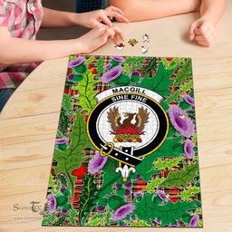 Scottish MacGill Modern Clan Tartan Puzzle - Thistle Pattern Style Scottish Plaid Tartan Plaid