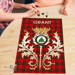 Scottish Grant Modern Clan Tartan Puzzle - Thistle Scotland Style Scottish Plaid Tartan Plaid